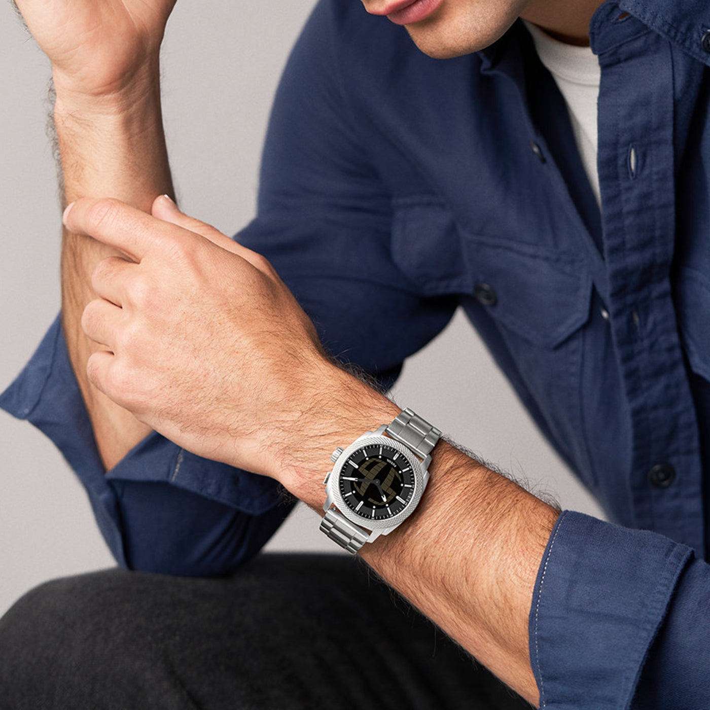 Fossil Machine Round Black Dial Watch FS6155