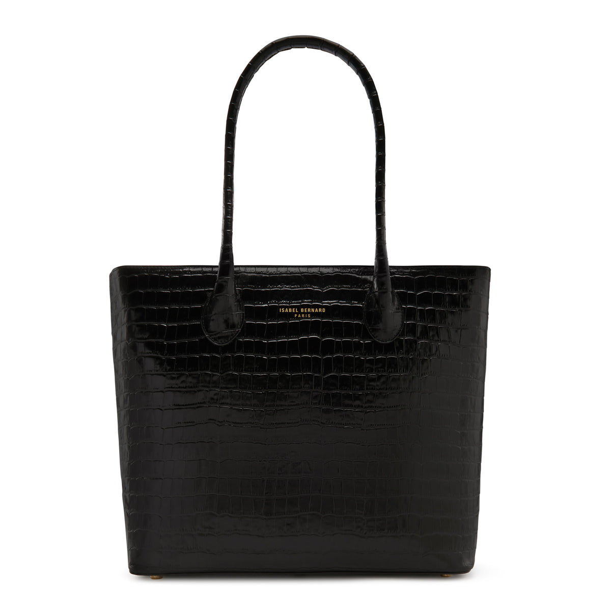 Isabel Bernard Honoré Lysanne Croco Black Calfskin Shopper IB25024