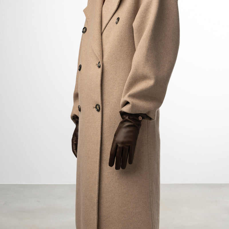 Isabel Bernard Isabel Bernard Honoré Eleanor donkerbruine leren handschoenen van geitenleer IB67000-331-8-zoom-