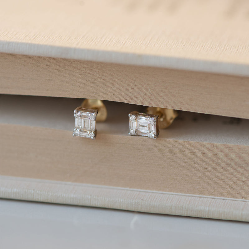 Isabel Bernard De la Paix Maxime 14 karaat gouden oorknoppen met diamant 0.26 ct IBD360020-zoom-