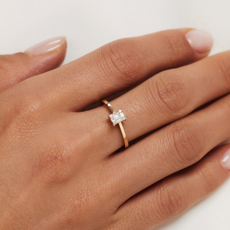 Isabel Bernard De la Paix Maxime 14 karaat gouden ring met diamant 0.13 ct IBD330022-60-zoom-