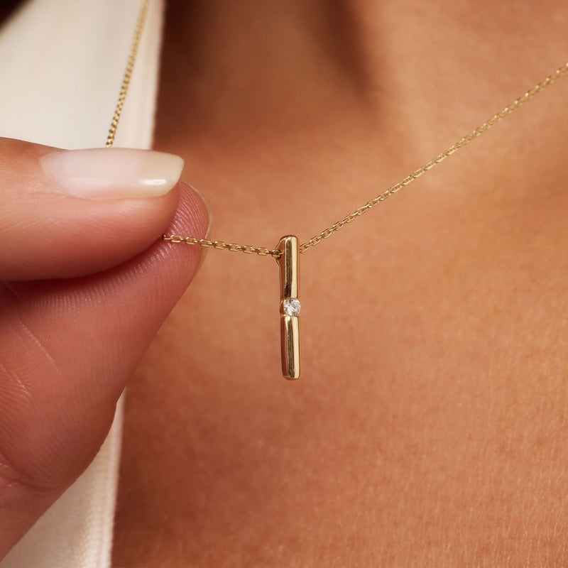 Isabel Bernard De la Paix Flavie 14 karaat gouden collier met diamant 0.03 karaat IBD350027-zoom-