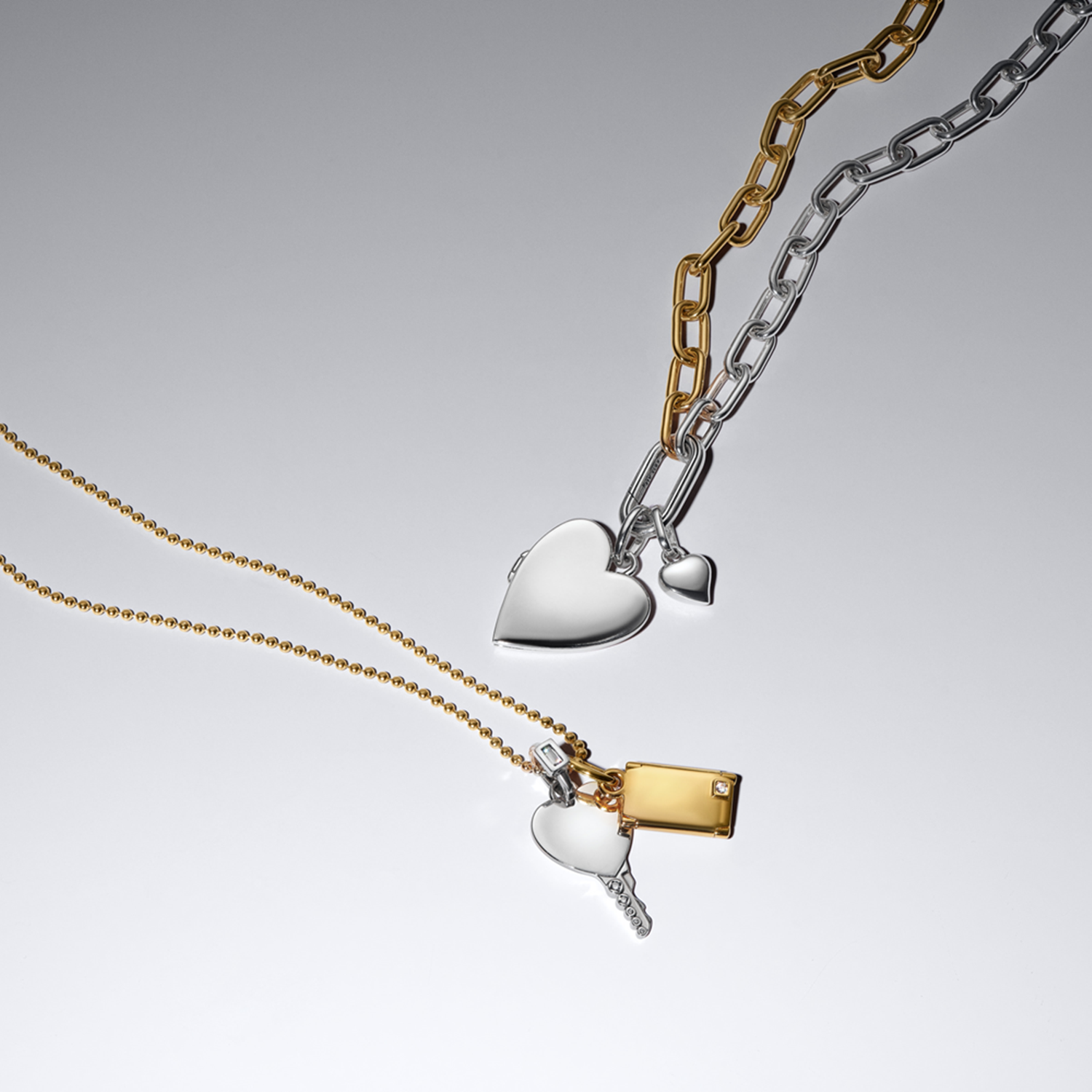 Pandora Moments 925 Sterling Silver Engravable Heart Key Shaped Pendant 394353C01