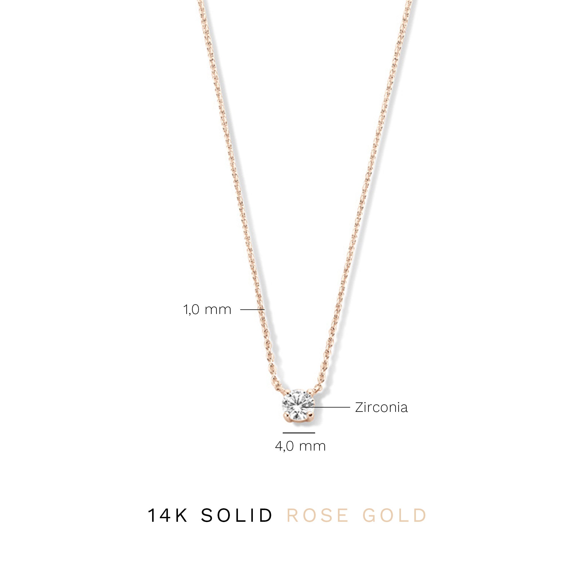 Isabel Bernard La Concorde Garance 14 Carat Rosegolden Necklace IB340142 (Length: 40.00-44.00 cm)