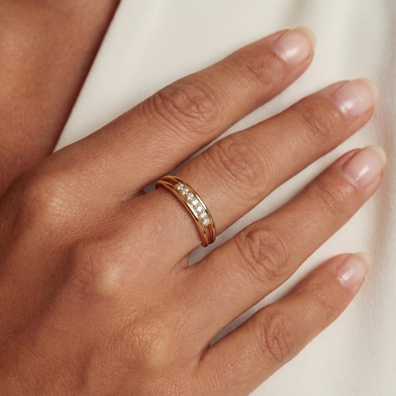 Isabel Bernard De La Paix Ayla Ring met Diamanten 0.05 Karaat IBD330049-58-zoom-