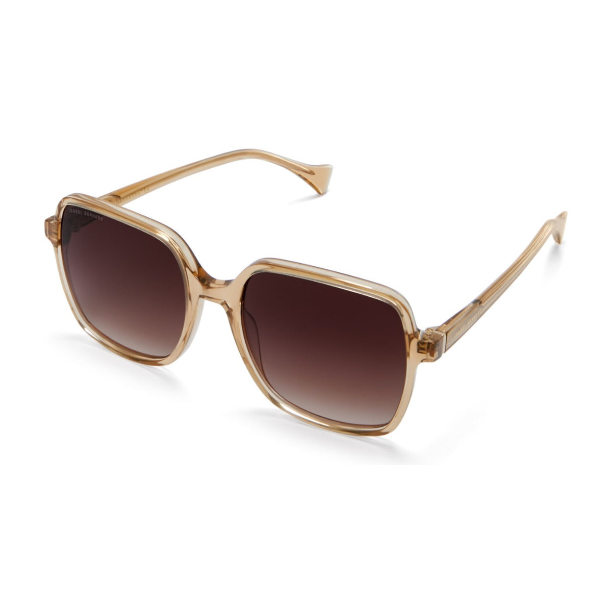 Isabel Bernard La Villette Rene Transparant Beige Vierkante Zonnebril IB400000-02-14