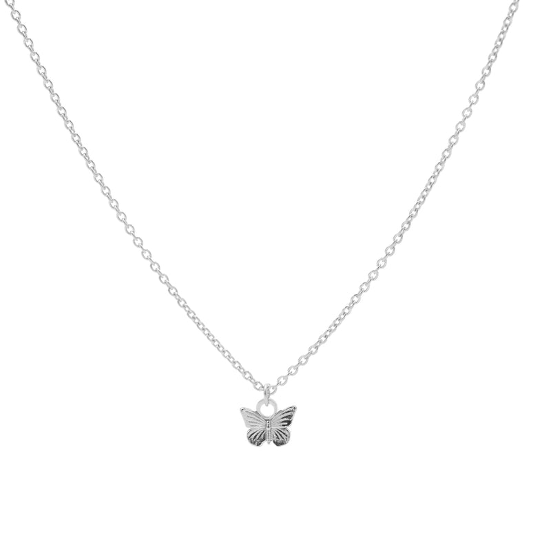 Karma 925 Sterling Silver Butterfly Necklace T230 (Length: 38.00-45.00 cm)-zoom-