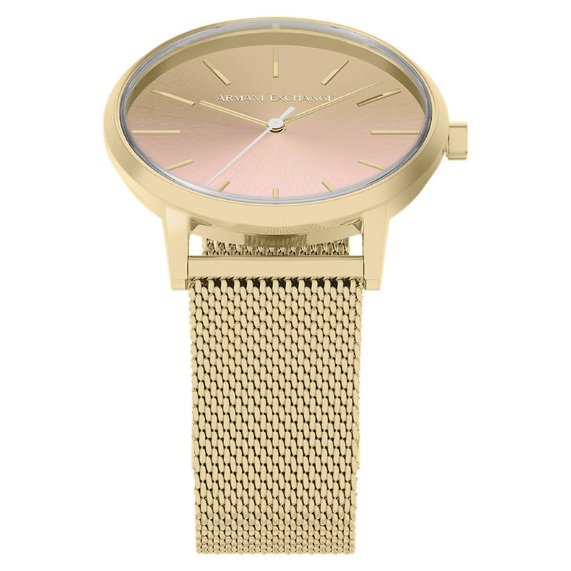 Armani Exchange Round Pink Dial Watch AX5619-zoom-