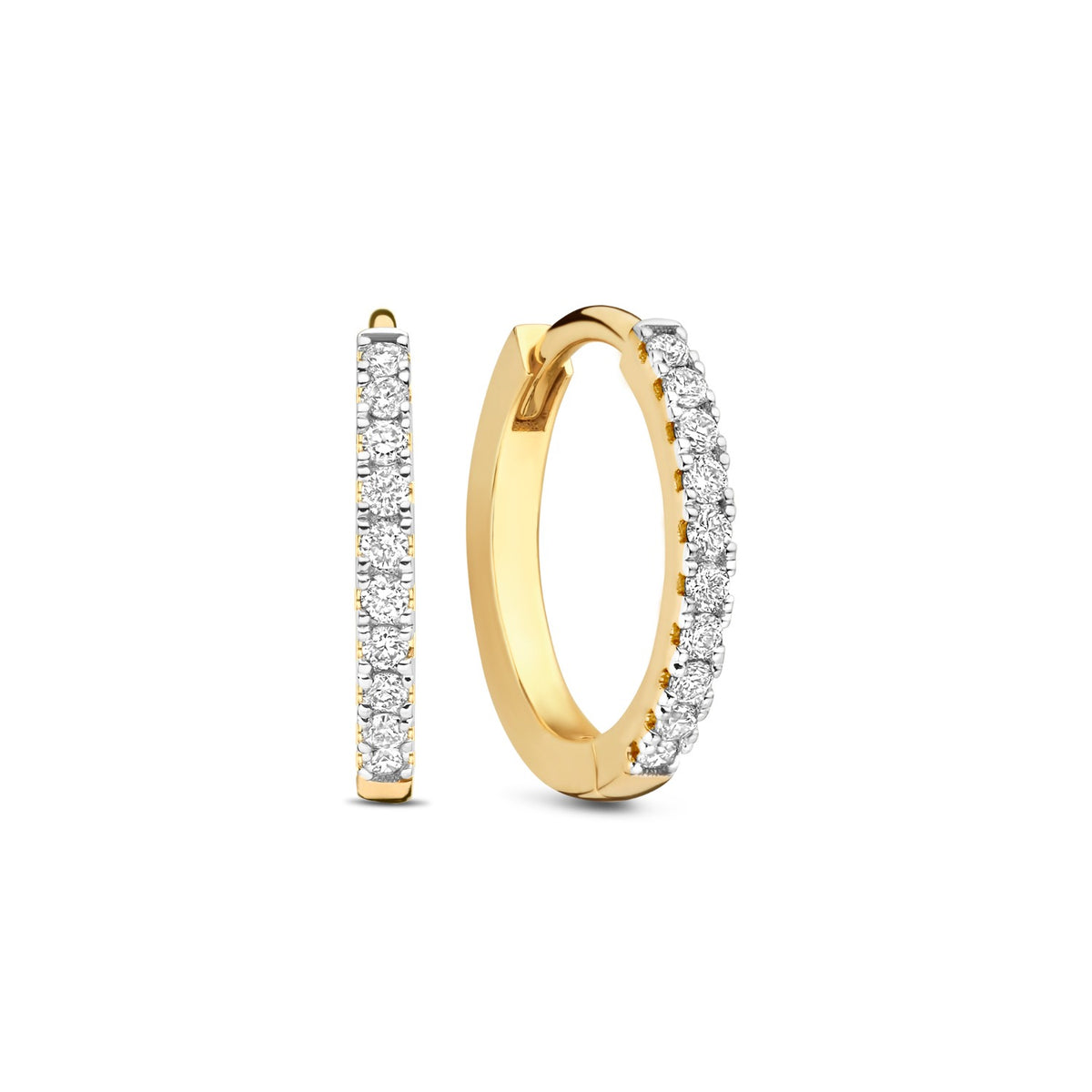 Isabel Bernard De la Paix Madeline 14 karat gold hoop earrings with diamond 0.09 carat IBD360033