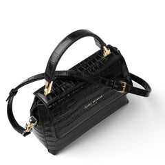 Isabel Bernard Femme Forte Heline croco Black Leather Handbag made of Calfskin IB21037