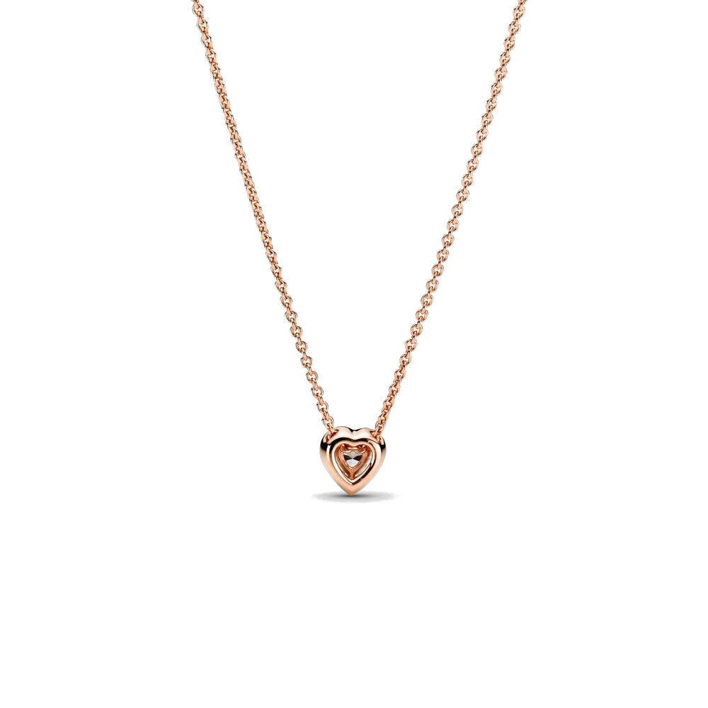 Pandora Timeless Sparkling Heart Necklacewith14 Carat RoseGold Plating 388425C01-45 (Length: 45.00 cm)