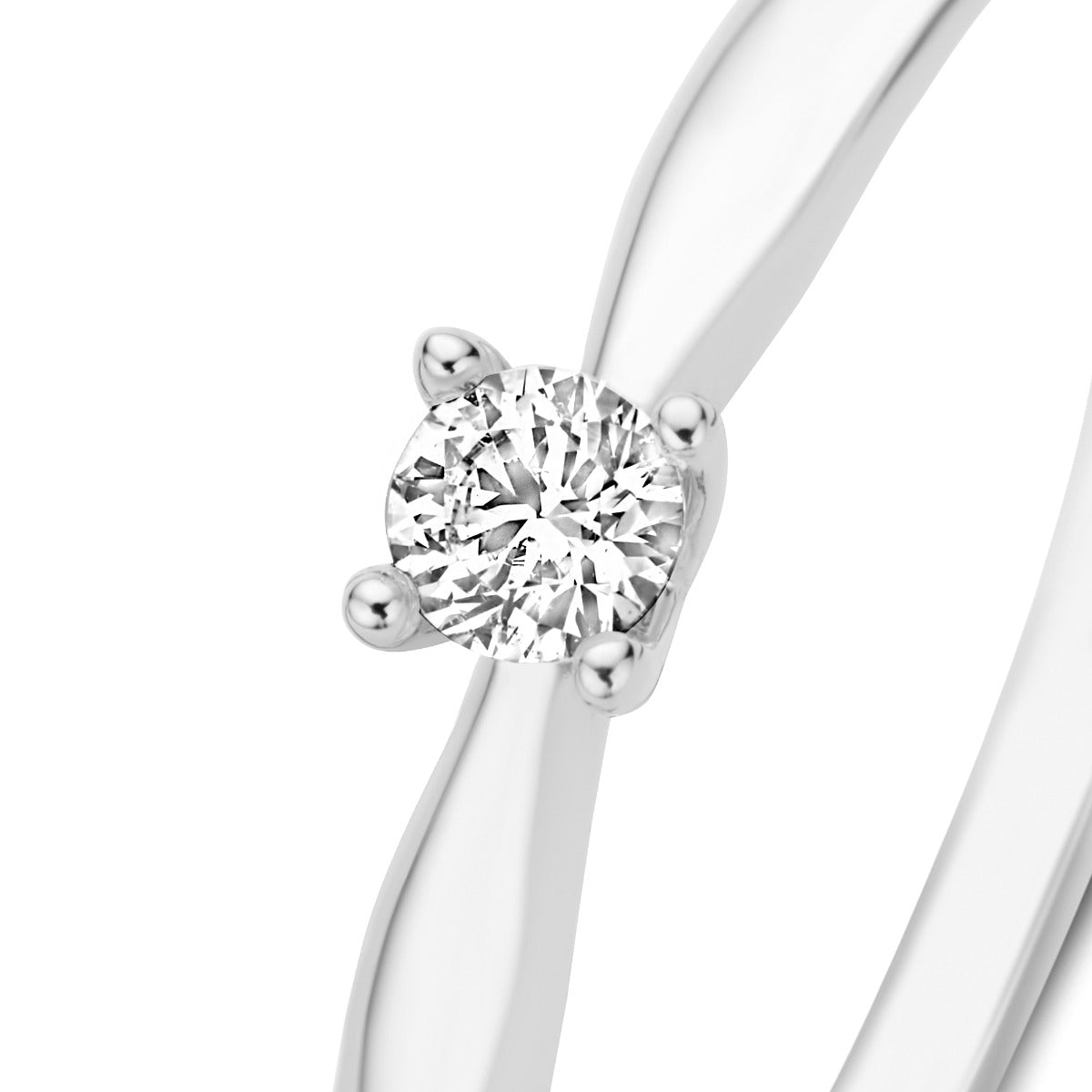 Isabel Bernard De la Paix Christine 14 Carat Whitegold Ring | diamond 0.10 ct | IBD330006-48