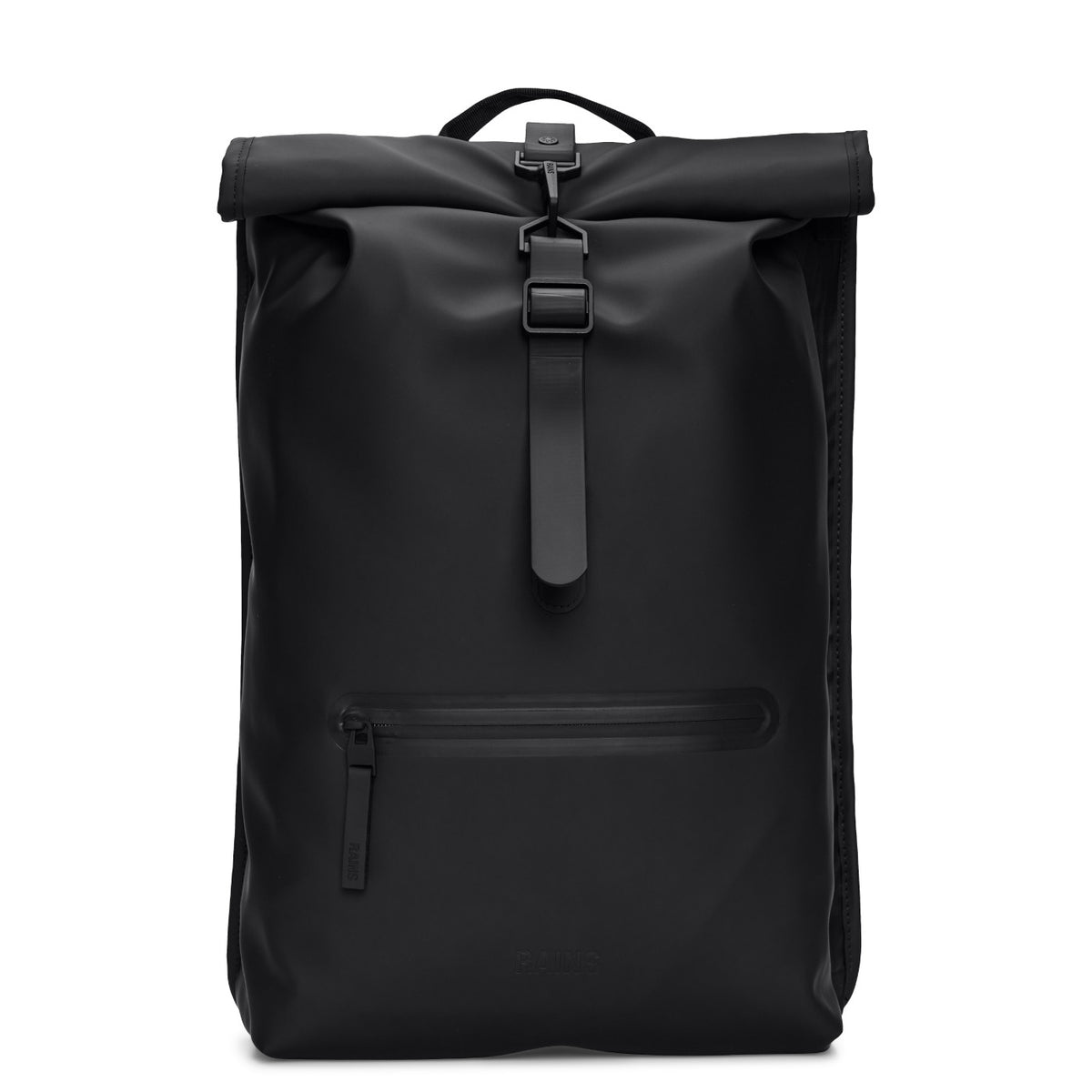 Rains Rolltop Black Backpack R13320-01