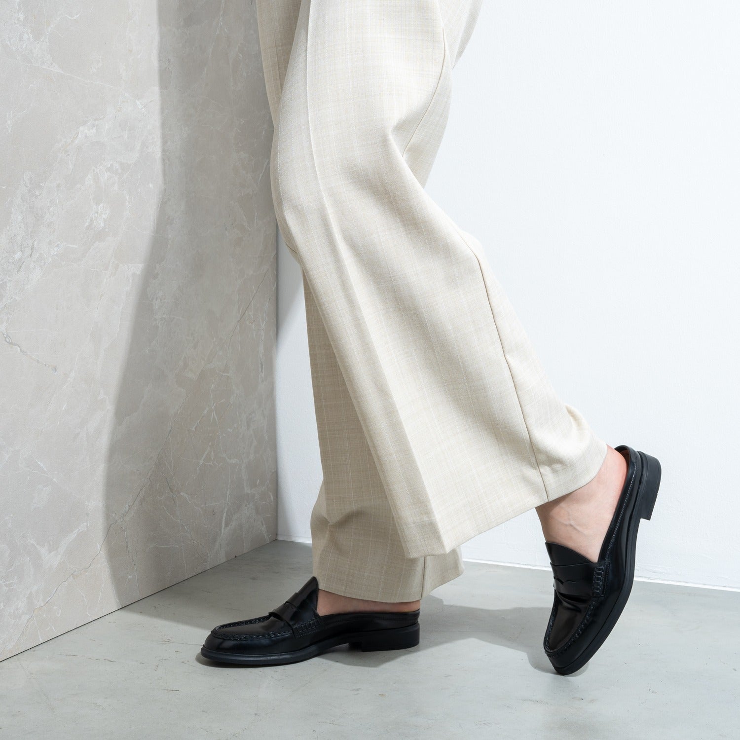 Vendôme Blandine black spazzolato leather mules IB51016-601-35