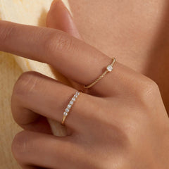 Beloro Jewels Monte Napoleone Elena 9 karat gold ring with zirconia stone BO330060-56