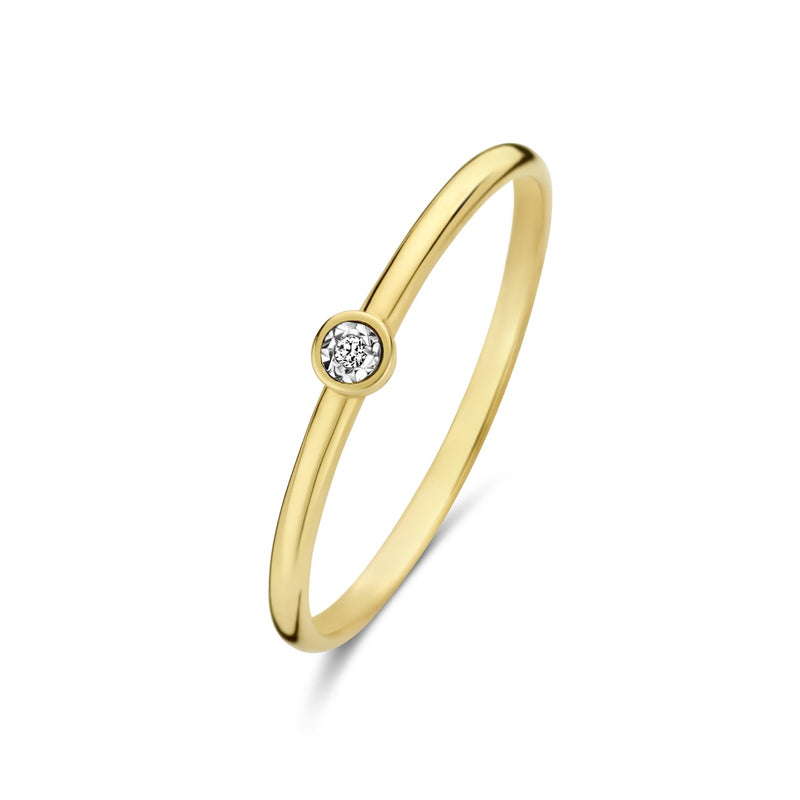 Isabel Bernard De La Paix Inaya 14 Karaat Gouden Ring | Diamant 0.01 ct | IBD330027-60-zoom-