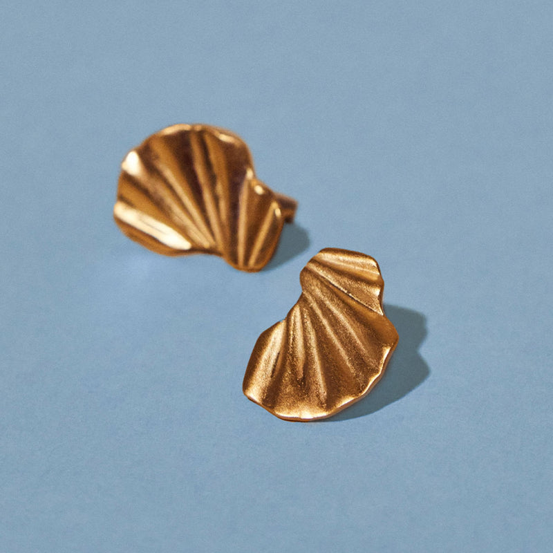 ENAMEL Copenhagen Wave 925 Sterling Zilveren Oorbellen Met Gouden Plating E70GM-zoom-