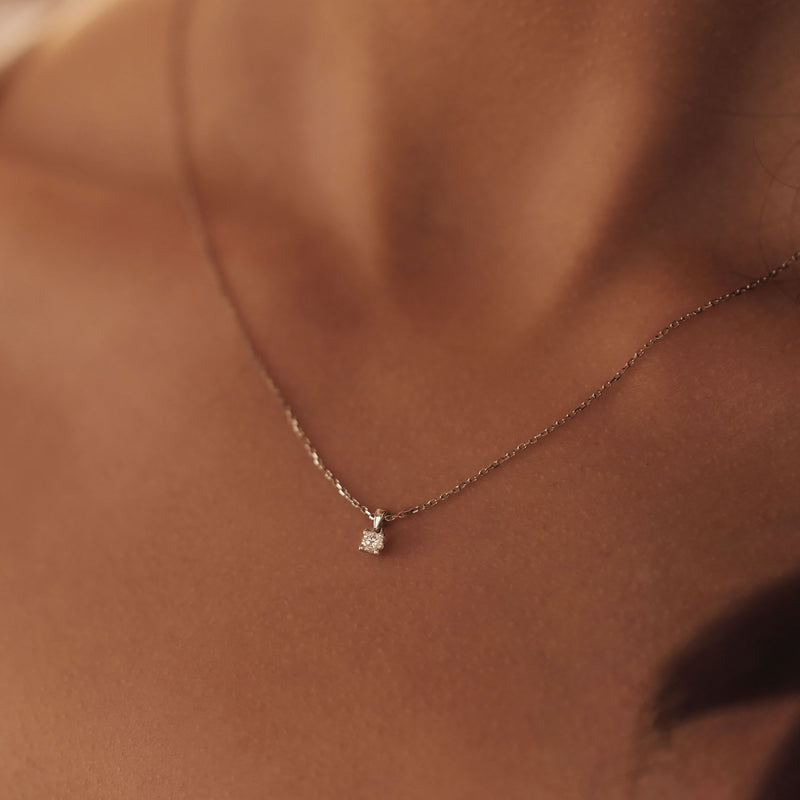 Isabel Bernard De la Paix Celesse 14 karaat witgouden collier | diamant 0.07 ct | IBD350005-zoom-