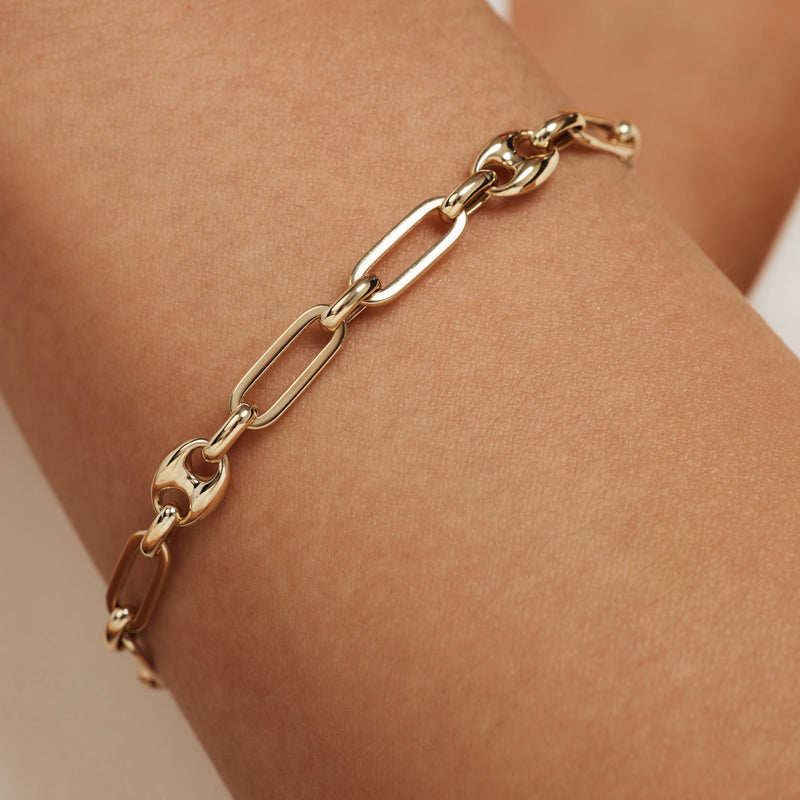 Isabel Bernard Aidee Demie 14 Karaat Gouden Schakelarmband IB320095-zoom-