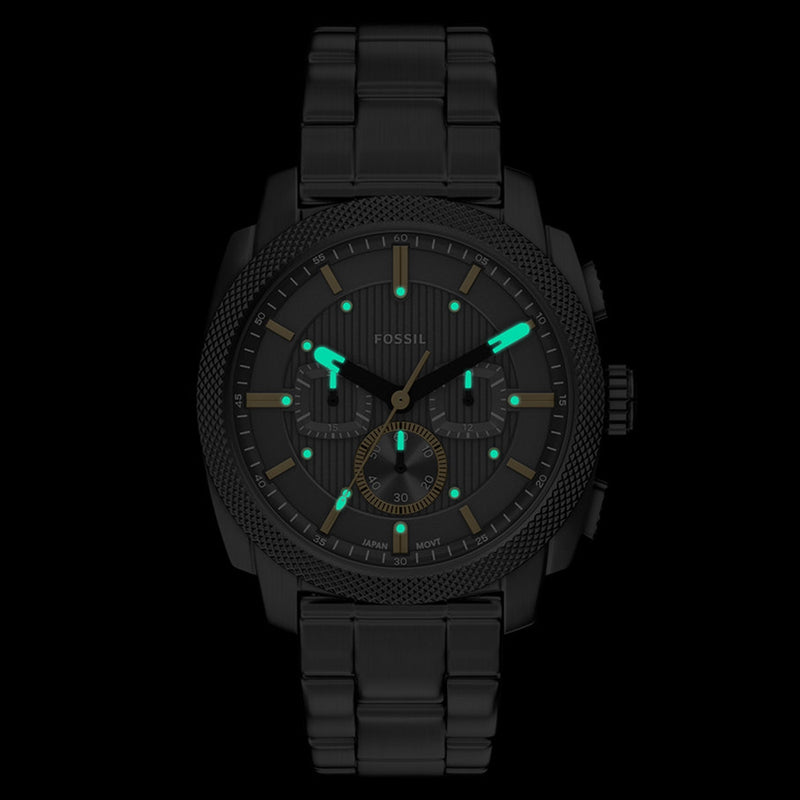 Fossil Machine Round Grey Dial Watch FS6160-zoom-