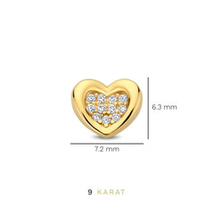 Beloro Jewels Regalo d'Amore 9 karat gold earring set with heart BO90051