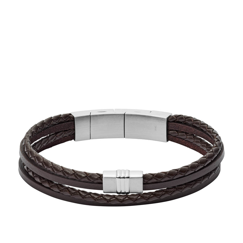Fossil Brown Vintage Bracelet JF02934040 (Length: 17.50 - 19.00 cm)-zoom-