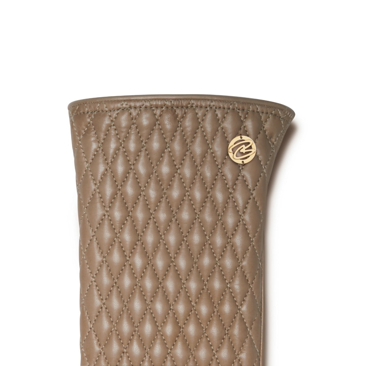 Isabel Bernard Honoré Rosette taupe goatskin leather gloves IB67002-378-7