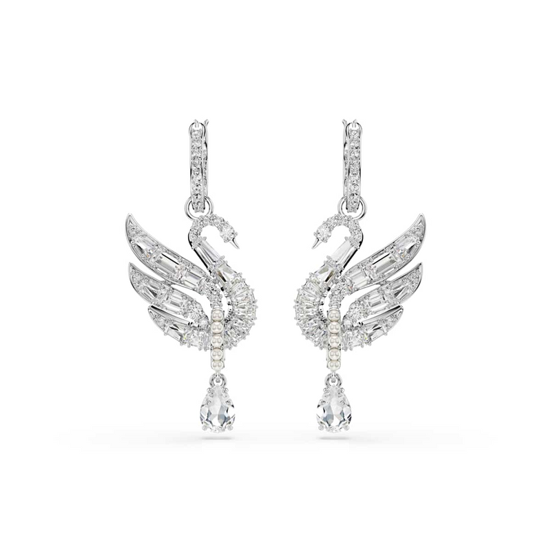 Swarovski Swan Silver Earrings 5723388-zoom-