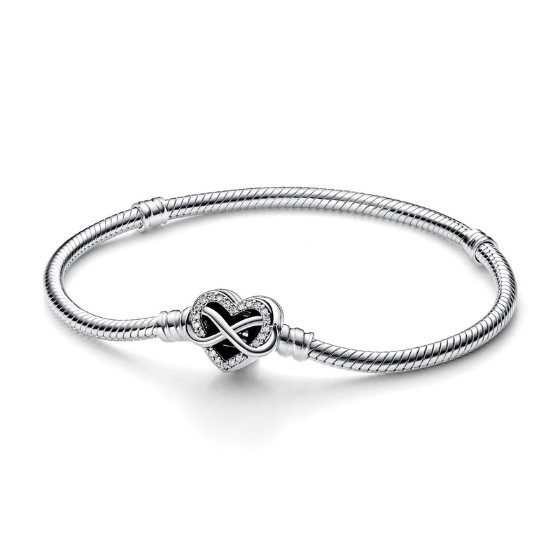 Pandora Moments 925 Sterling Silver Sparkling Infinity Heart Clasp Bracelet 592645C01-21-zoom-