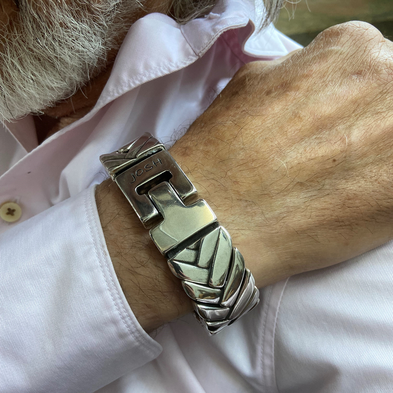 Josh Silver Alloy Bracelet 03558SL/NCLR/MED-zoom-