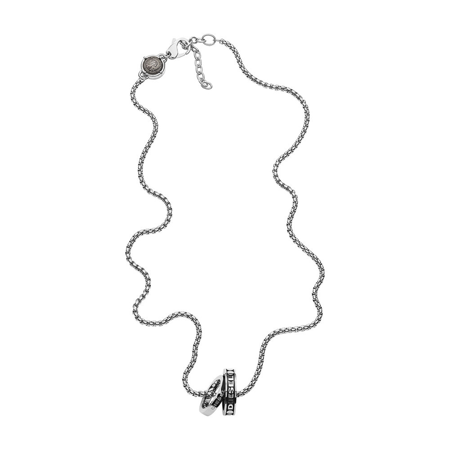 Diesel Double Pendant Stainless Steel Necklace DX1168040