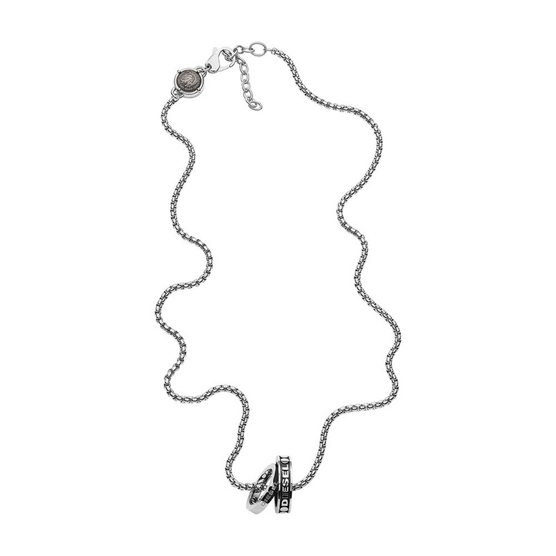 Diesel Double Pendant Stainless Steel Necklace DX1168040-zoom-