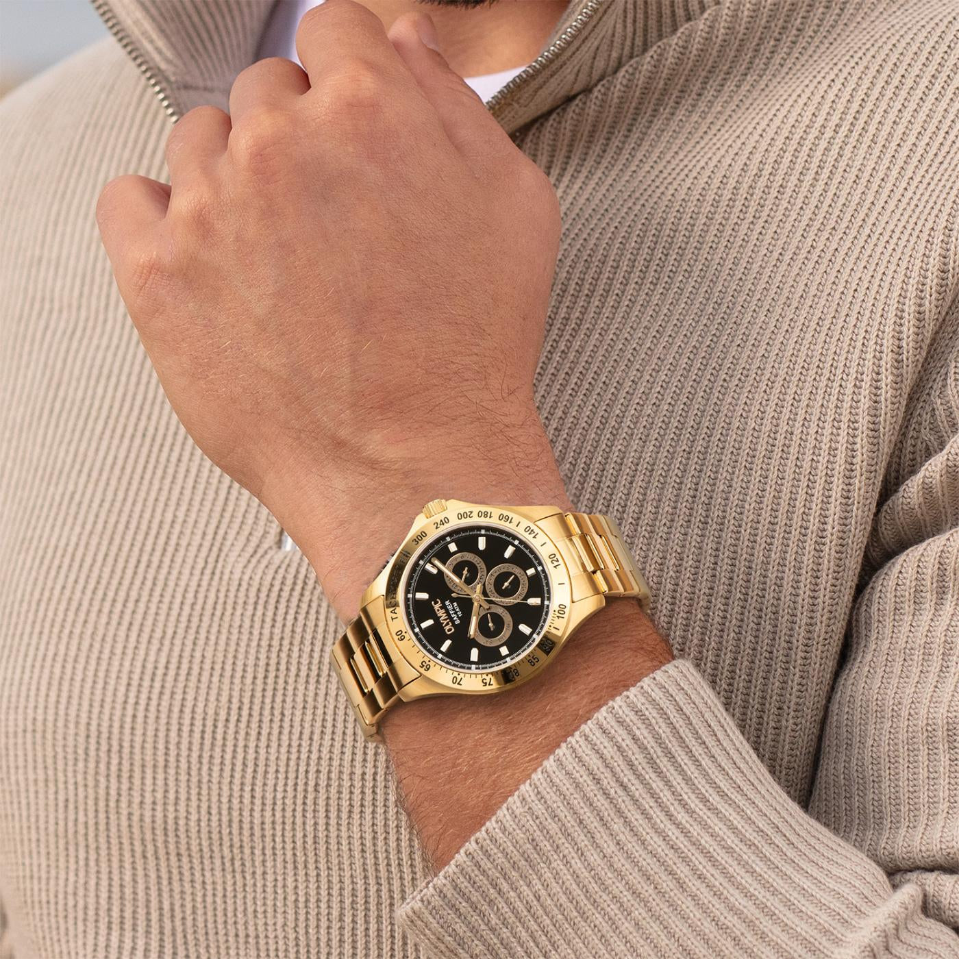 Olympic Jeffrey Gold Watch OL89HDD001