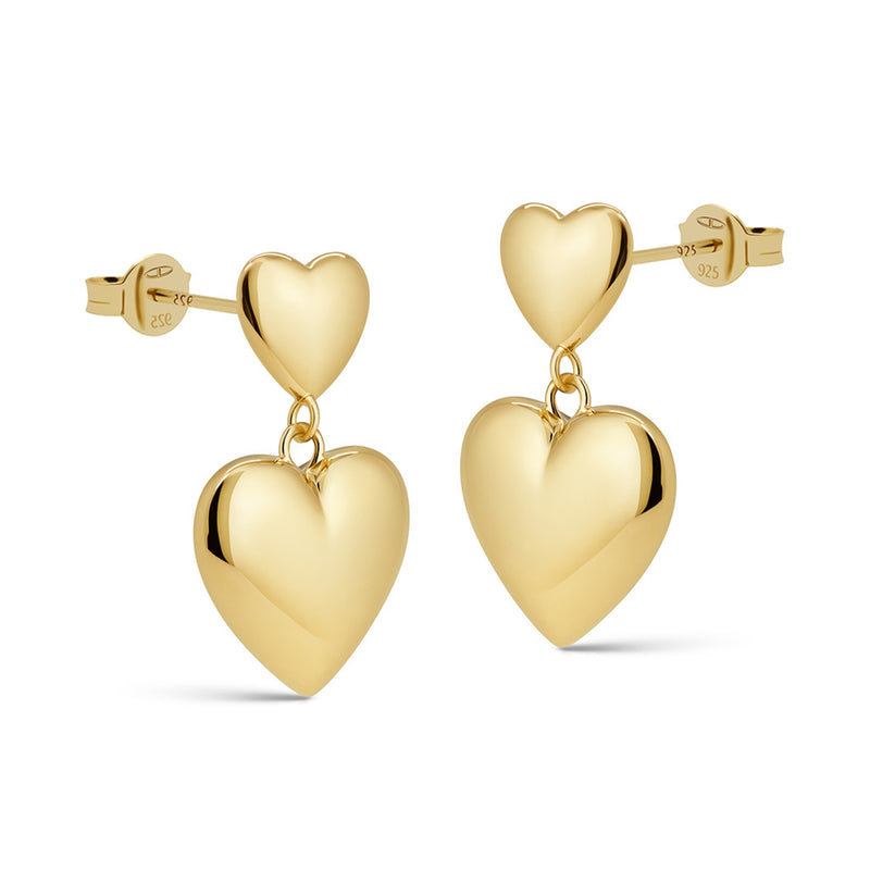 Karma 925 Sterling Silver Tirsa Duo Hearts Earrings X207GP-zoom-