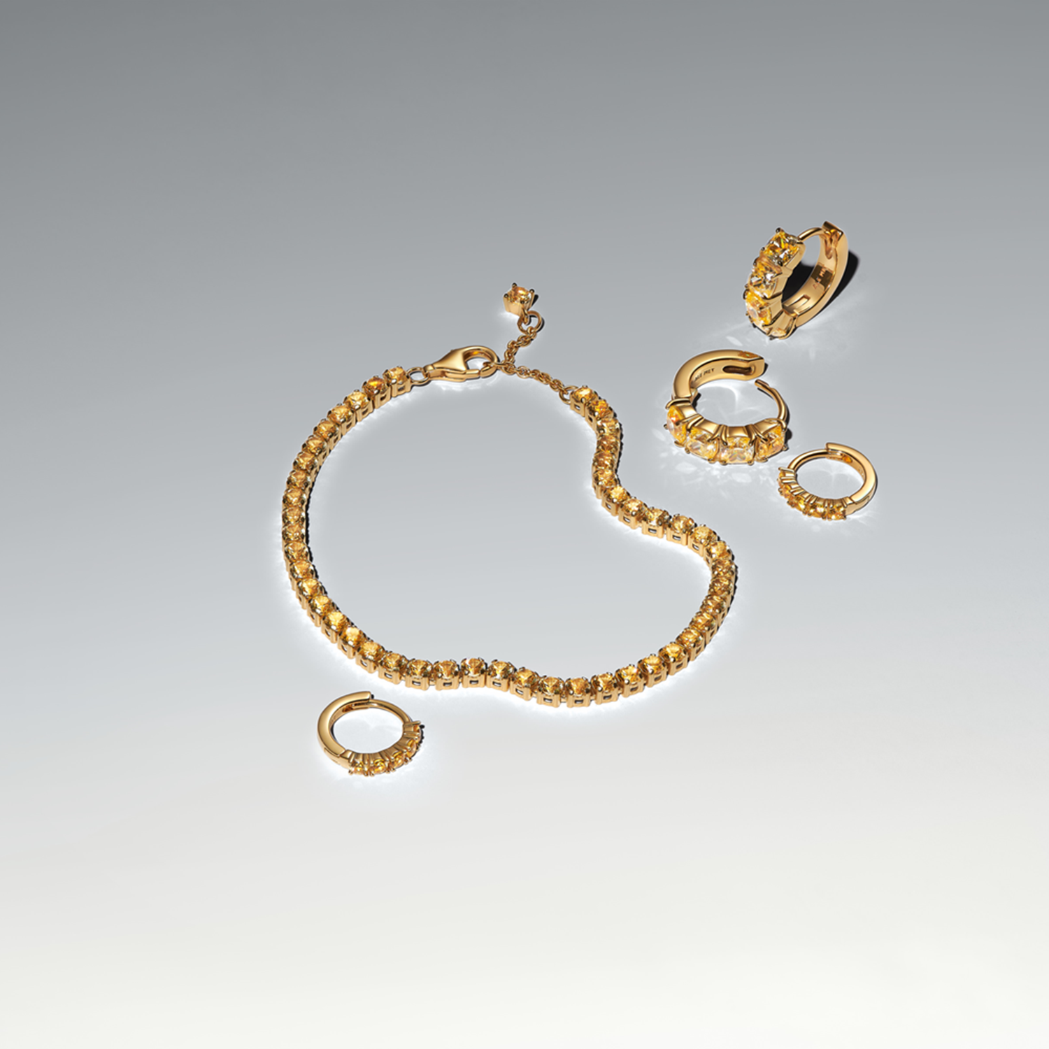 Pandora Timeless Gold Plated Yellow Huggie Earring 263849C01