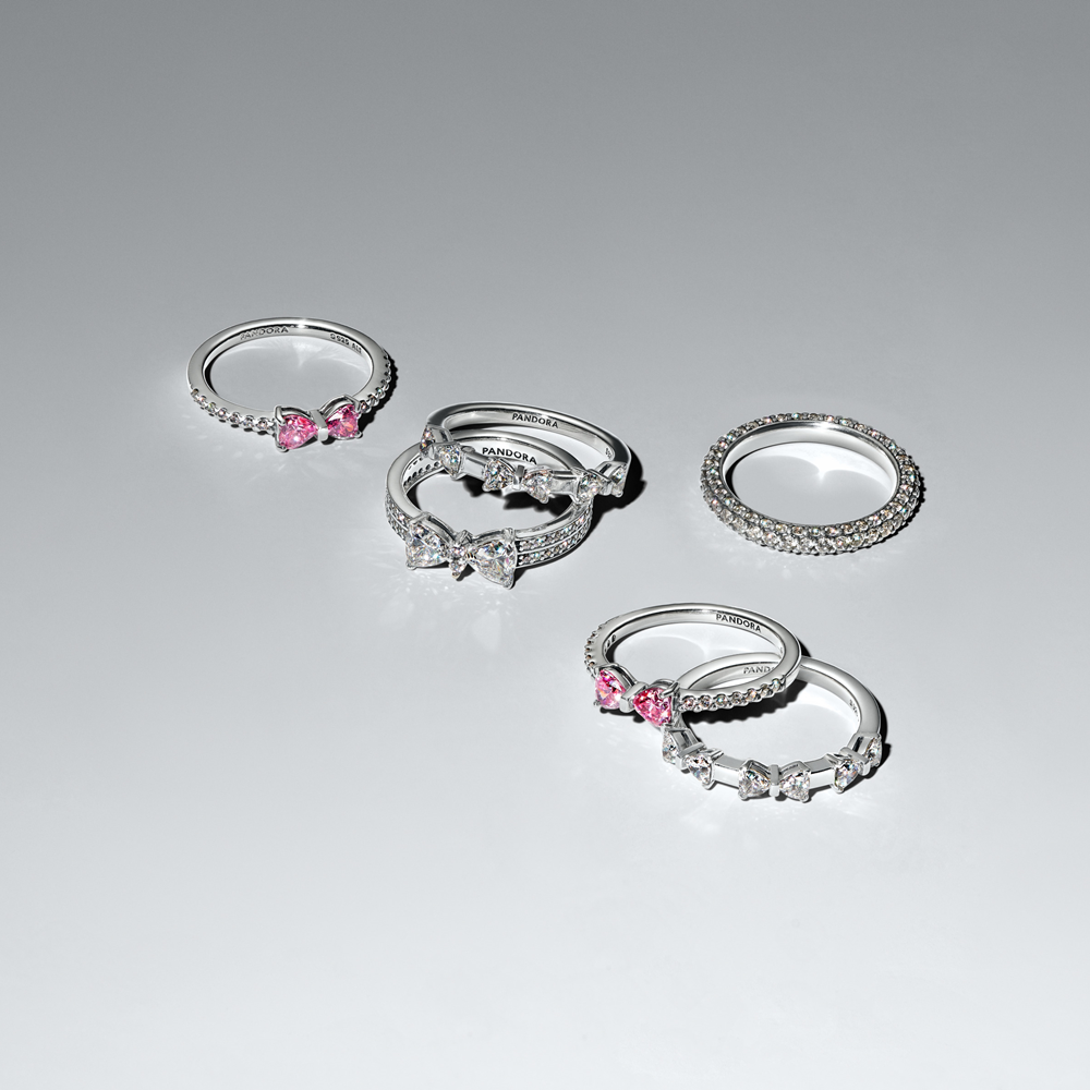 Pandora Timeless 925 Sterling Silver Bow Station Ring 194233C01-56