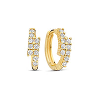 Beloro Jewels Monte Napoleone Joley 9 karat gold hoop earrings with zirconia stones (9,7 mm) BO360117