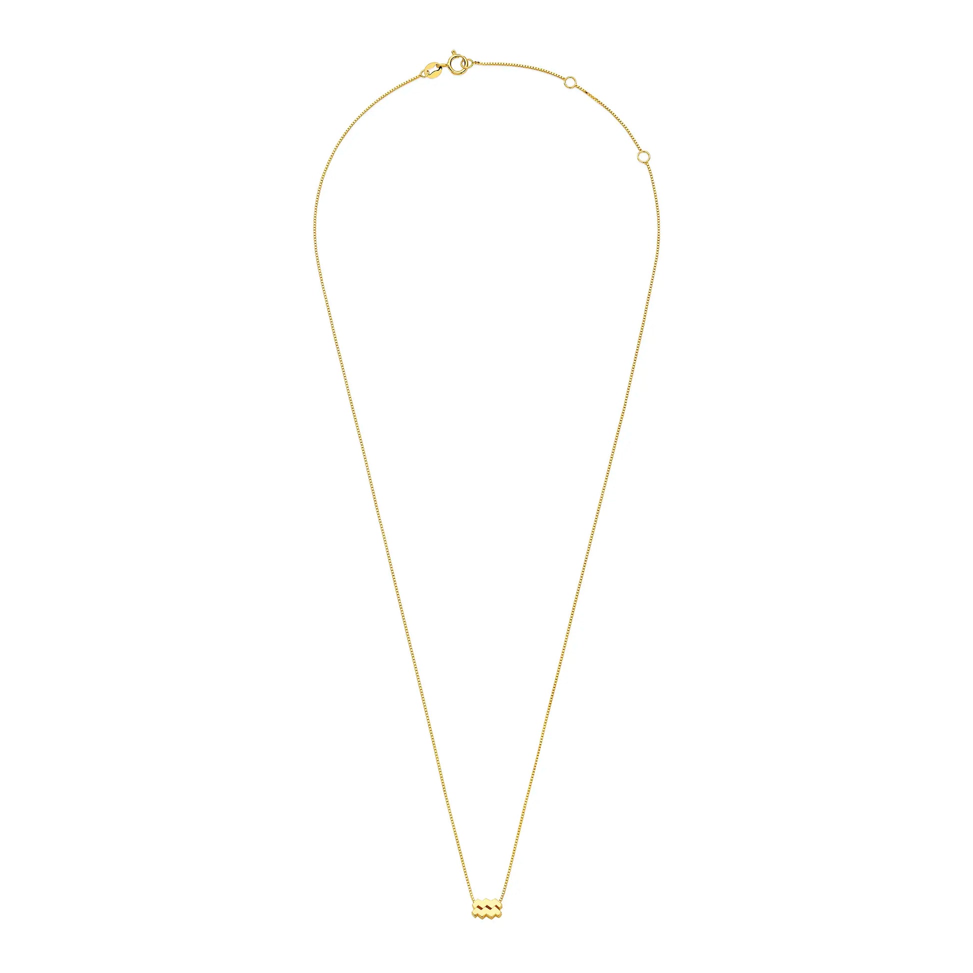 Isabel Bernard Étoiles d’Or Aquarius 14 Carat Gold Venetian Necklace With Horoscope IB340188