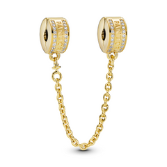 Pandora Signature Gold Plated Safety Chain Charm 768642C01-05