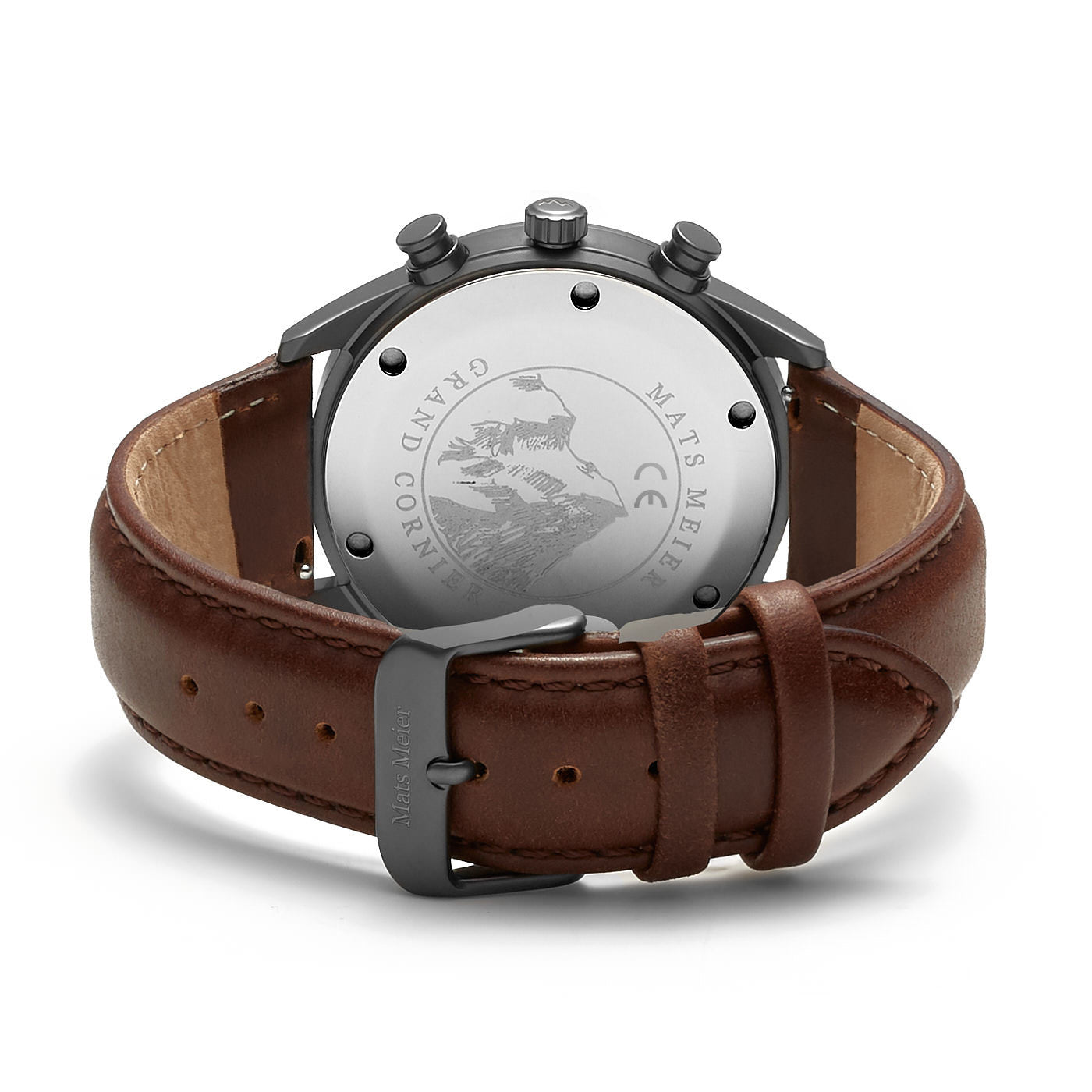 Mats Meier Grand Cornier Chrono Gunmetal/DonkerBrown Watch MM00104