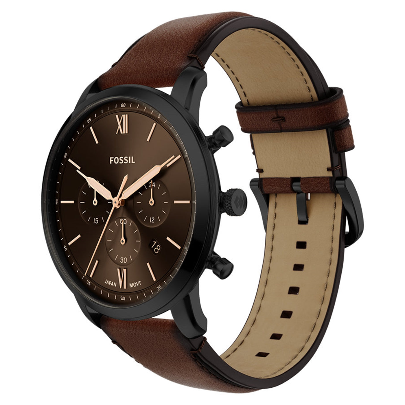 Fossil Neutra Round Black Dial Watch FS6163