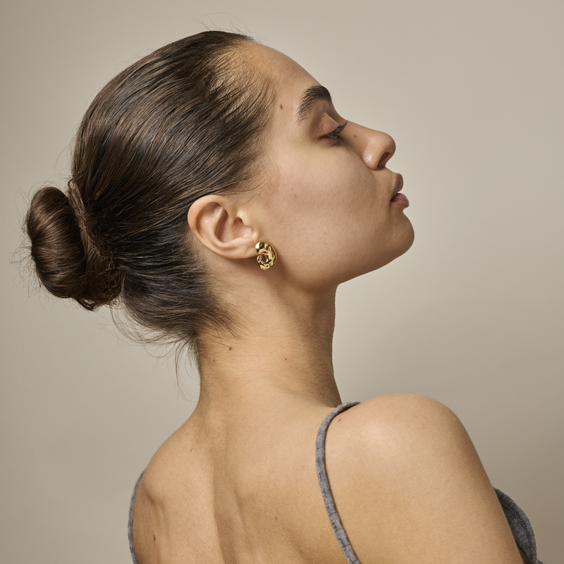 ENAMEL Copenhagen Recycled 925 Sterling Silver Gold Plated Earrings E442G-zoom-