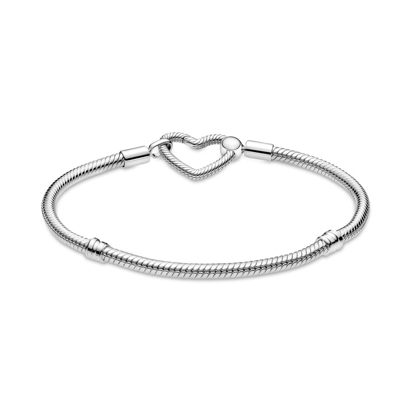 Pandora Moments Heart Closure Snake Bracelet 599539C00-18-zoom-
