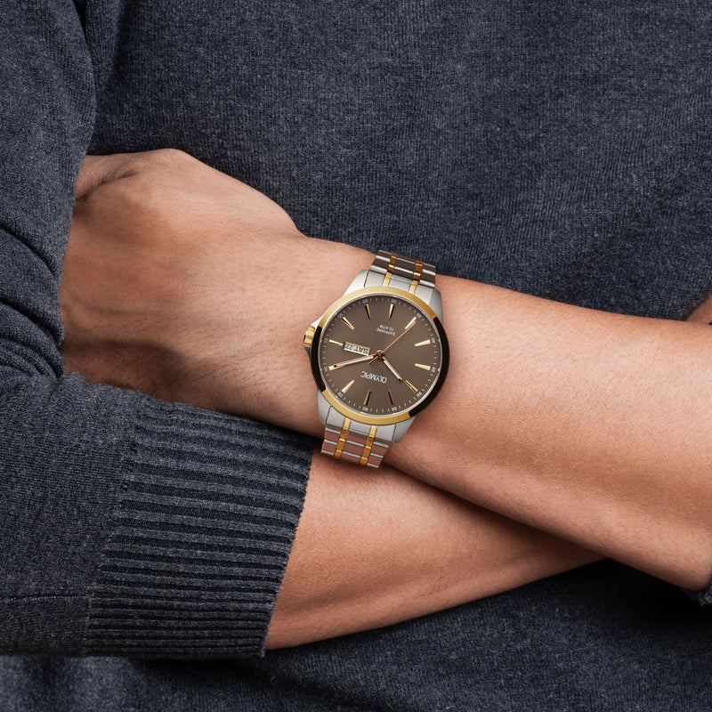 Olympic John Zilverkleurig Herenhorloge OL26HSS322B-zoom-