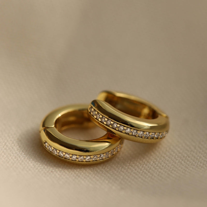 Karma Hinged Hoops 925 Sterling Silver Earhoops H447GP-zoom-