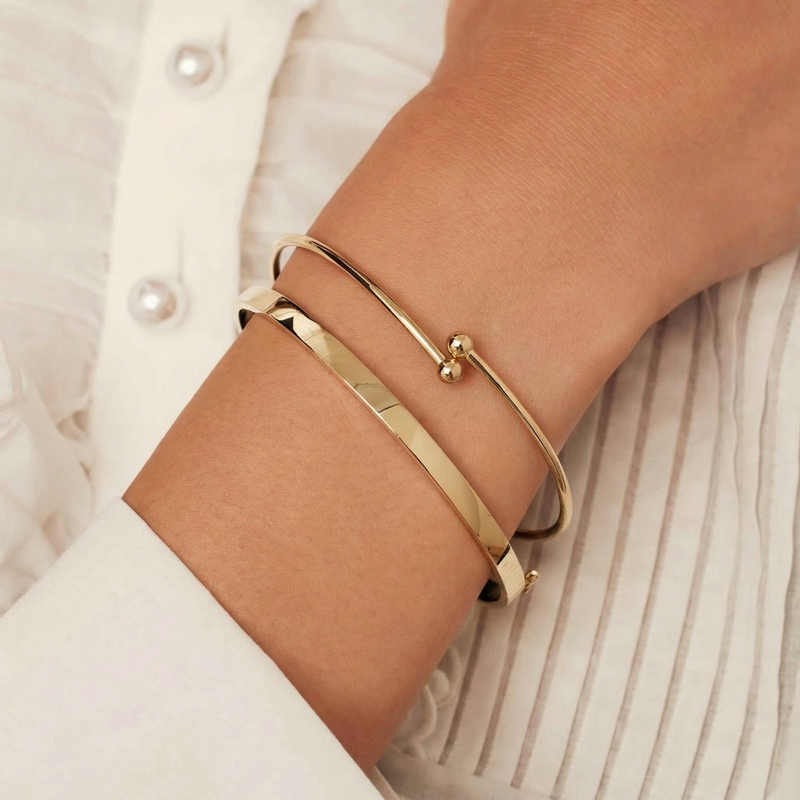 Isabel Bernard Monceau Mirell 14 Karaat Gouden Bangle IB320135-zoom-