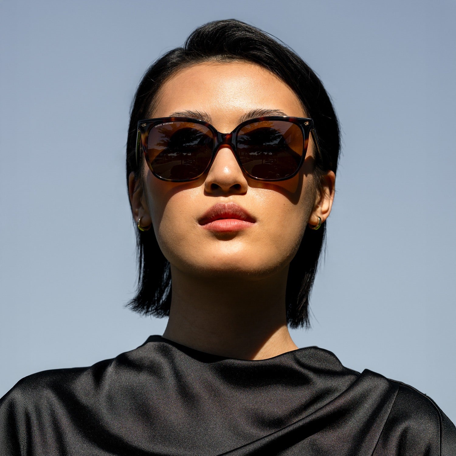 Isabel Bernard La Villette Raison Brown Tortoise Vierkante Sunglasses IB400007-14-14