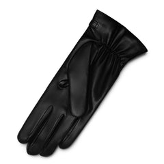 Isabel Bernard Honoré Marcelia black goatskin leather gloves IB67001-301-6.5