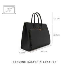 Isabel Bernard Honoré Nadine Black Leather Handbag made of Calfskin IB25032