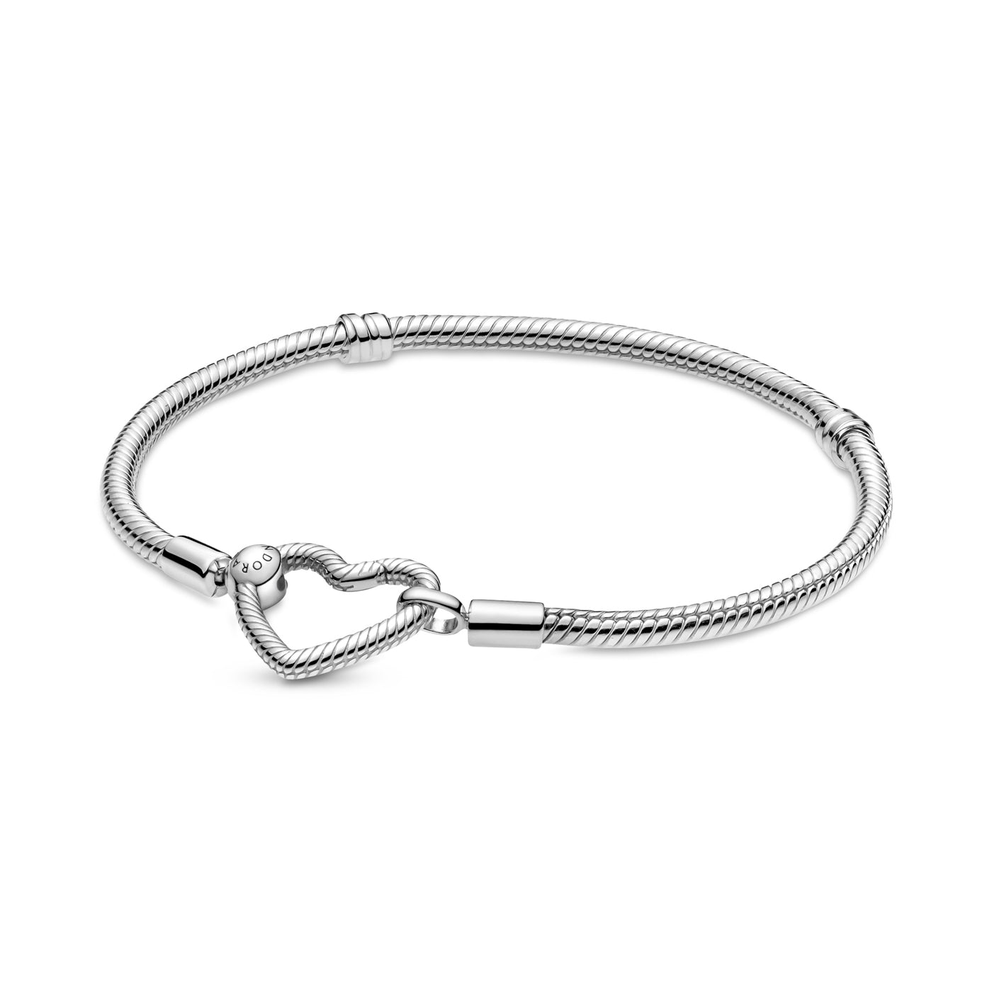 Pandora Moments Heart Closure Snake Bracelet 599539C00-18